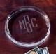 Deep Etched Monogrammed Signature Crystal Paperweight Image 1 of 2